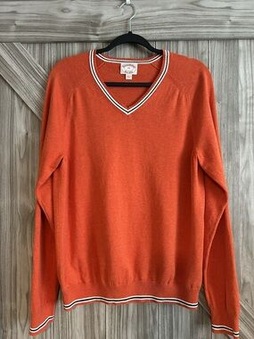 Brooks Brothers Cotton Wool Varsity V Neck Tennis Sweater Size Medium